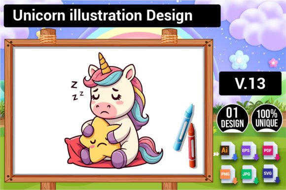 Download Unicorn Illustration Design V.13 - Illustration Collection