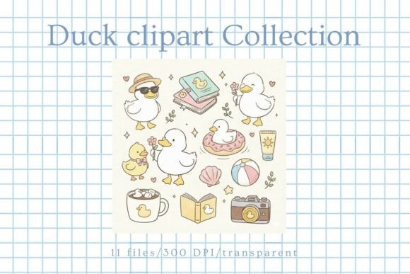 Download Cute Duck Clipart Bundle: Summer, Books - Duck clipart Collection