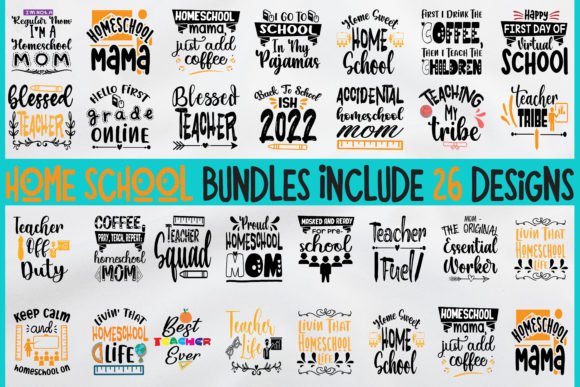 Download Home School Bundles Include 26 Designs - School Collection