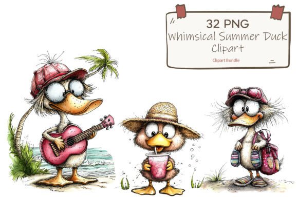 Download Watercolor Cute Summer Duck Clipart - Duck clipart Collection