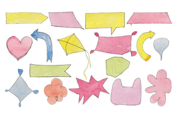 Download Different Shape Watercolor Speech Bubble - Premium Bundle