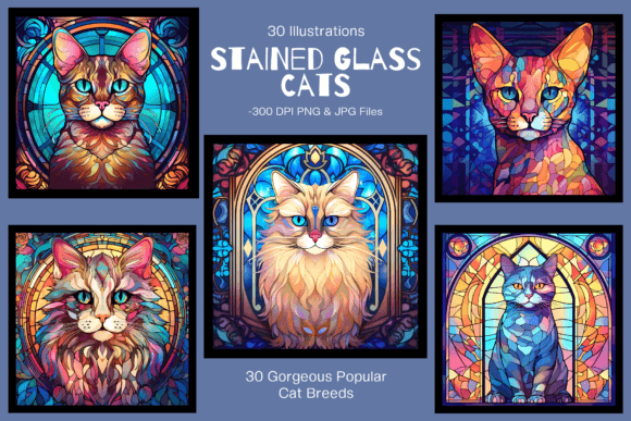Download Stained Glass Cat Illustration Art - Illustration Collection