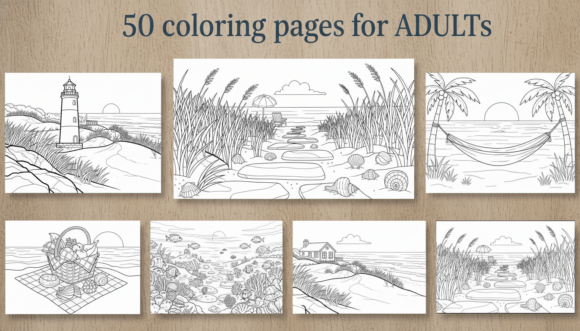 Download 50 Beach Coloring Pages for Adults PDF - Adults Collection
