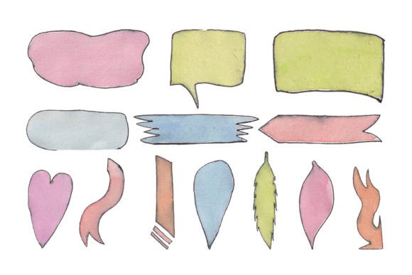Download Watercolor Blank Speech Bubble Set - Premium Bundle
